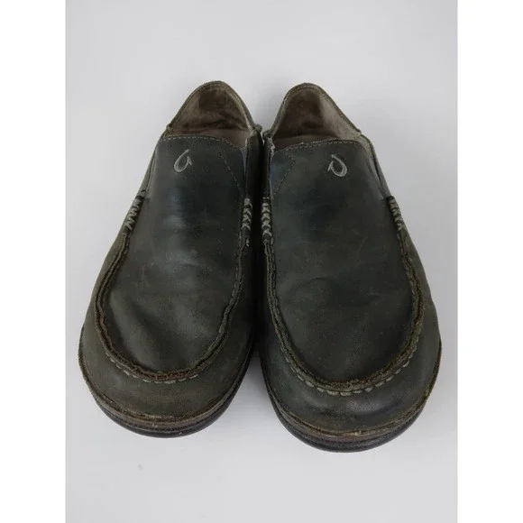 Olukai Moloa Dark Brown Leather Slip On Shoe Mens Size US 9 EUR 42 - Picture 2 of 9
